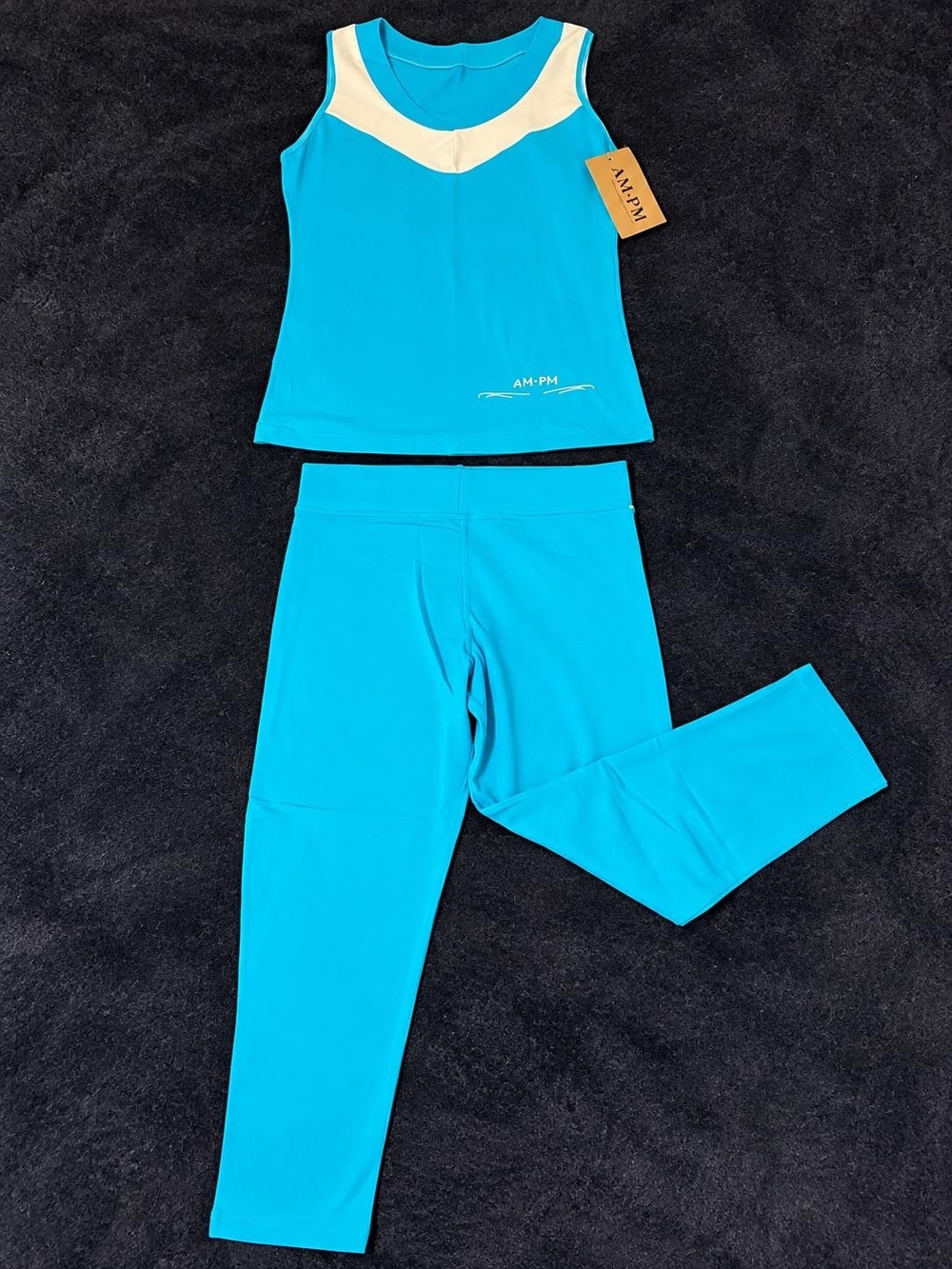 Turquoise and White Activewear Set